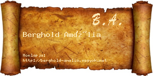 Berghold Amália névjegykártya
